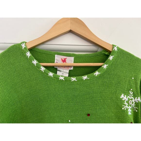 NWT Quacker Factory Santa's Reindeer Light Up Christmas Sweater Womens 2X TESTED - Picture 6 of 16